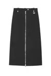 Ganni Zip-up Crepe Midi Skirt