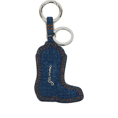 Ganni Boot Keyring In Blue