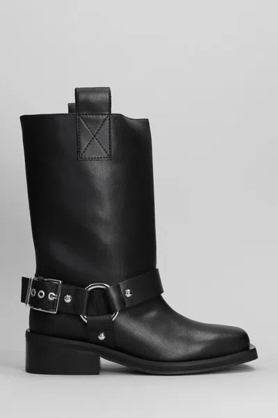 Ganni + Net Sustain Recycled-leather Boots In Black