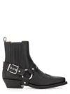 Ganni Western Chelsea Ankle Boots In Black