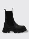 Ganni 55mm Leather Boots With Ankle Height In Black