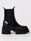 Ganni Patent-leather Platform Chelsea Boots In Black
