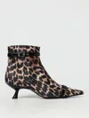 Ganni Flat Ankle Boots  Woman Color Savannah In Savannah