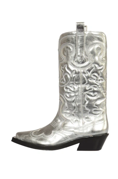 Ganni Boots Silver