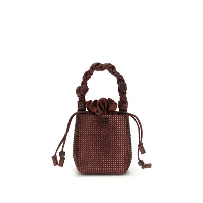 Ganni Bordeaux Recycled Polyester Handbag In Red