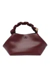 Ganni Bou Red Handbag With Butterfly Logo And Hand-braided Strands In Leather Woman In Rojo