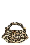 Ganni Leopard Print Mini Bou Bag With Twisted Handle