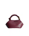 Ganni Borsa A Mano Bou Bag Small Burgundy In Burgundy