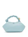 Ganni Ice Blue Handbag With A Braided Handle In Blu