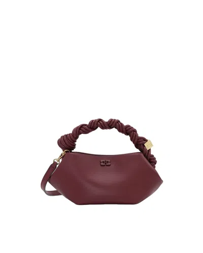Ganni Borsa A Mano Mini Bou Bag Burgundy In Red