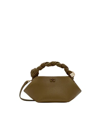 Ganni Borsa A Mano Mini Bou Bag Military Olive