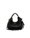 Ganni Black Handbag With Removable Shoulder Strap And Pendant With Logo In Faux-leather Woman In Black