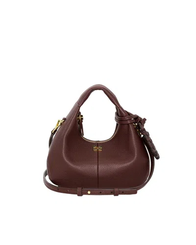 GANNI BORSA A MANO MINI HOBO CHICORY COFFEE