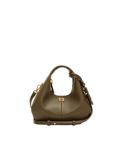 Ganni Borsa A  Mano Mini Hobo Military Olive