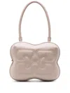 Ganni Small Egret Butterfly Shoulder Bag In Grigio