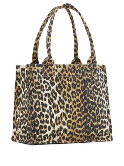 Ganni Borsa Tote Large In Animalier
