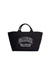 Ganni Women Xxl Canvas Tote Bag In Black