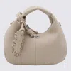 Ganni Mini Textured Leather Tote Bag In White