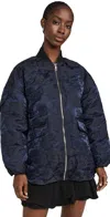 Ganni Botanic Jacquard Jacket In Peacoat