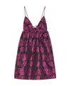 Ganni Floral-jacquard Mini Dress In Pink