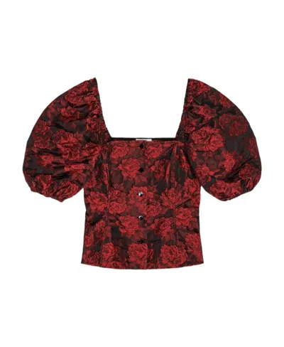 Ganni Blouse In Red