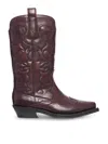 Ganni Embroidered Western Boots In Black