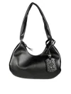 Ganni Medium Hobo Bag Decorative Tag In Black