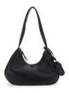 Ganni 'bou Bag Hobo Medium' Black Shoulder Bag With Shoulder Strap And Removable Logo Patch