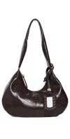 Ganni Bou Bag Hobo Medium Croco Bag Chocolate Fondant