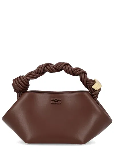 Ganni Brown Bou Mini Crossbody Bag In Burgundy