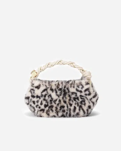 Ganni Bou Bag Mini Fur Print In Multi
