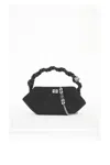 Ganni Bou Bag Mini Hand Bag In Black Polyester In Black (black)