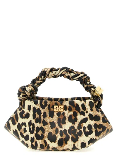 Ganni 'bou Bag Mini Leopard' Handbag In Brown