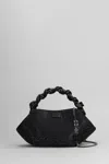 Ganni Bou Bag Mini Shoulder Bag In Black Polyester In Black