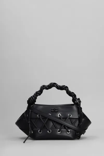 GANNI BOU BAG MINI SHOULDER BAG IN BLACK LEATHER