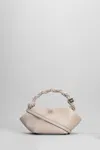 GANNI BOU BAG MINI SHOULDER BAG IN GREY LEATHER