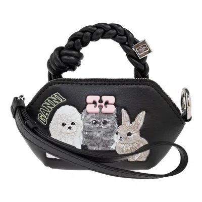 Ganni Bou Bag Nano Animals In Black