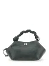 Ganni 'bou' Grey Handbag With Adjustable And Removable Shoulder Strap In Leather Woman In Black