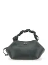 Ganni 'bou' Grey Handbag With Adjustable And Removable Shoulder Strap In Leather Woman In Black