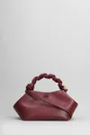Ganni Bou Red Handbag With Butterfly Logo And Hand-braided Strands In Leather Woman In Neutral
