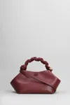 Ganni Bou Red Handbag With Butterfly Logo And Hand-braided Strands In Leather Woman In Neutral