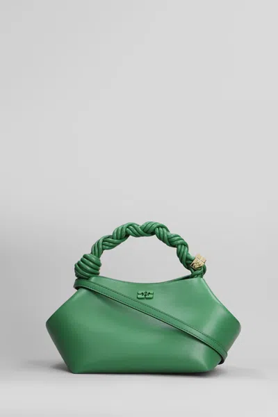 Ganni Bou Bag Small Hand Bag In Green Leather