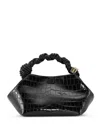 Ganni Small Bou Crocodile-effect Cross Body Bag In Black