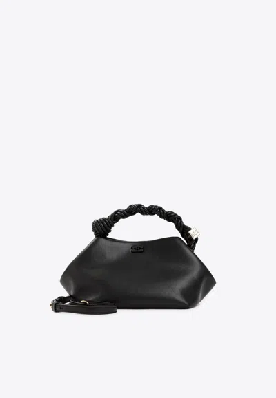 Ganni Bou Braided Faux Leather Tote Bag In Black