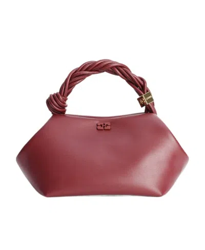 Ganni Bou Butterfly Plaque Tote Bag In Red