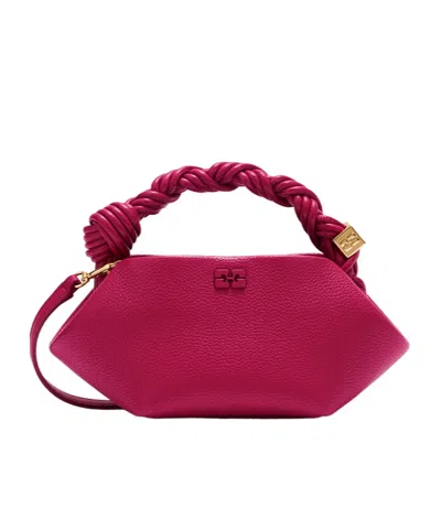 Ganni Bou Braided Handle Shoulder Bag In Pink