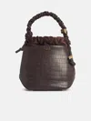 Ganni 'bou' Bucket Bag In Brown Leather Blend
