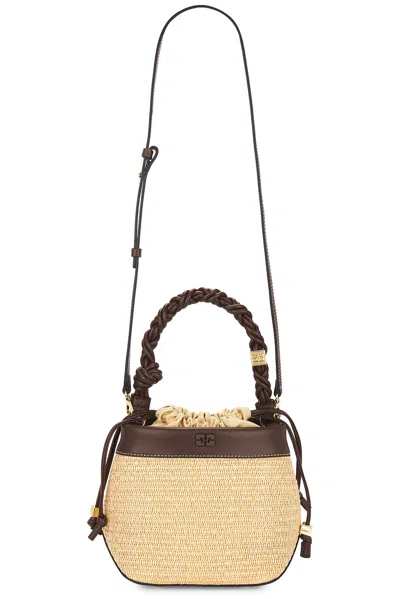 Ganni Bou Bucket Bag In Nature