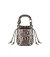 Ganni Bou Bucket Bag With Python Print In Green