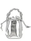 Ganni Mini Bou Twisted-handle Bucket Bag In Metallic